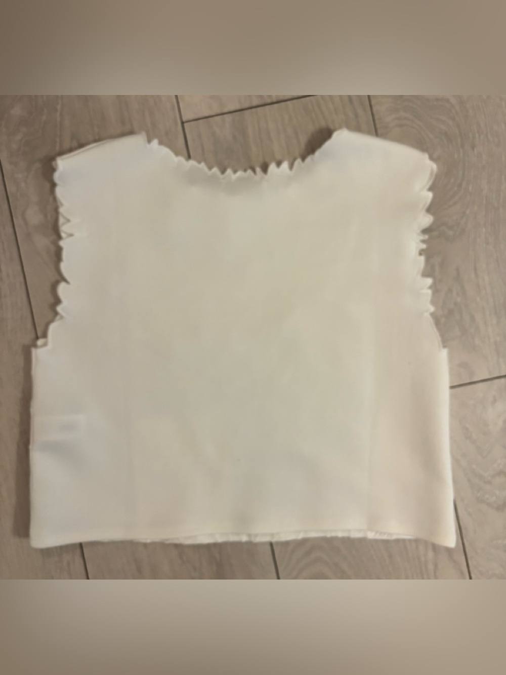 Zara White Scalloped Floral Trim Top - Picture 2 of 2